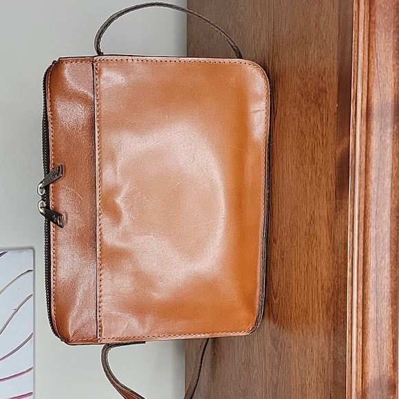 Patricia Nash Perforated Vallata Leather Crossbody Bag Sun Yellow - Picture 3 of 9